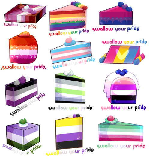 darkmagic-sweetheart:I’ve added 4 new Pride cakes to my LGBT+ collection this month to celebrate!!! 