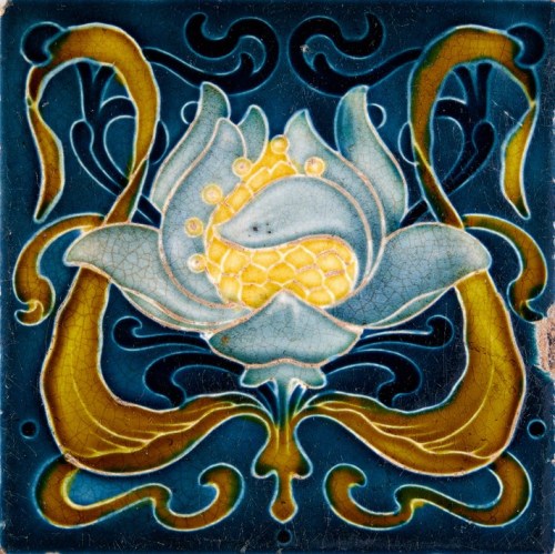 Art Nouveau Ceramic Tiles1.Cleveland Tile Co.,Stoke-on-Trent,England,1905. 2.Tonwerk Offstein,Offste