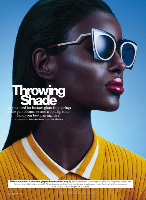 hellyeahblackmodels: “Throwing Shade” - Glamour US April 2015
