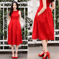 Lookbookdotnu:  Vintage Red (By Rosa)