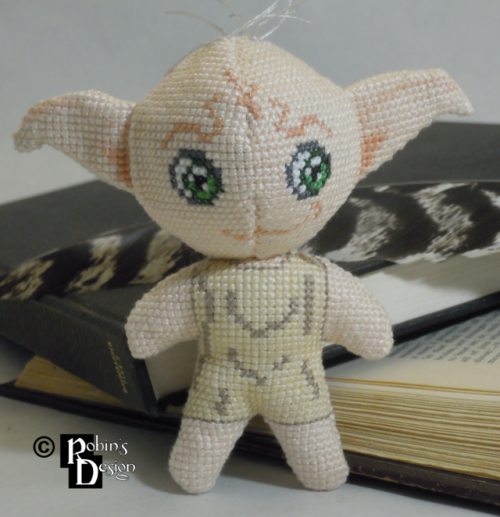 Dobby is here to help Harry Potter. I made this cross stitched doll in scale to my earlier Harry Pot