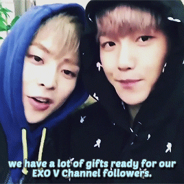 fyxiubaek:adorable xiubaek introducing EXO V Channel 
