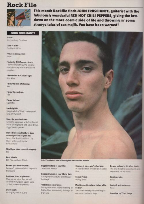 whiteorchds:RHCP blogs, help! Which magazine is this from? And is there one of these for every other