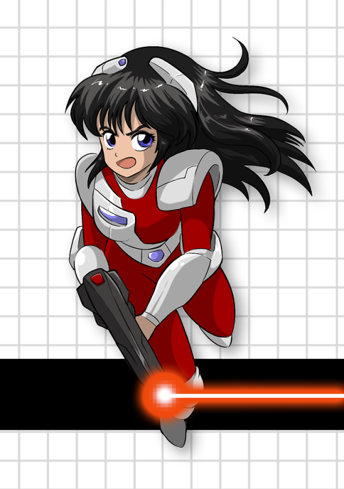 Janine Potts, character from the indie FPS game ‘Red Laser Z’link to download the game: https://moon