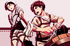 keiko-chan:  Eren and Levi appreciation post. Happy birthday (ﾉ◕ω◕)ﾉ Clau!!~ ♥