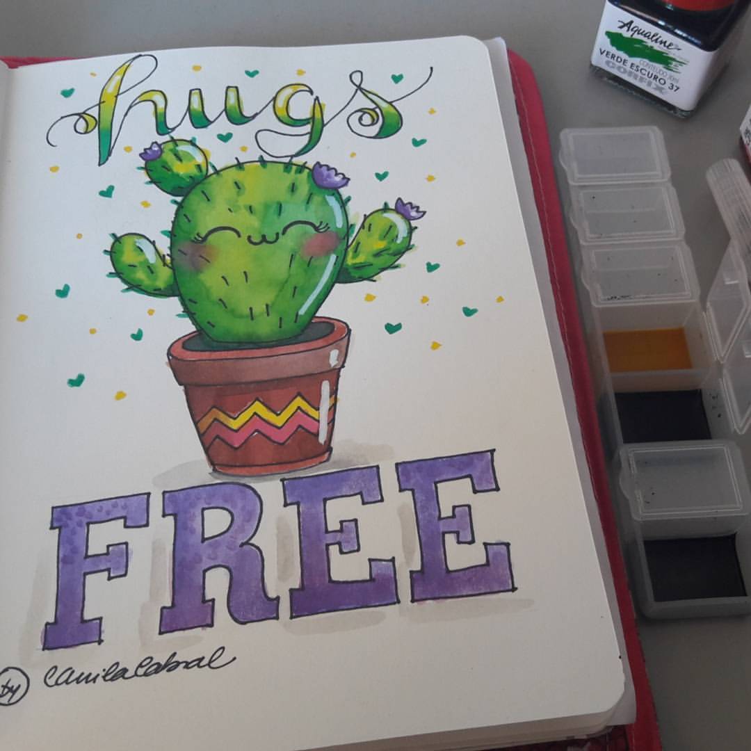 Camila Cabral Desenhos: Lettering Cactos