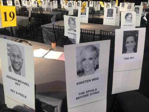 newswiig:Looking foward to the SAGs tomorrow? Look at this table!!!Source: Katie Lowes twitter