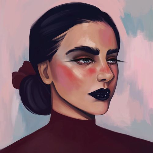 This painting was nice to create since I love dark lipsticks so much I personally never use lipstick