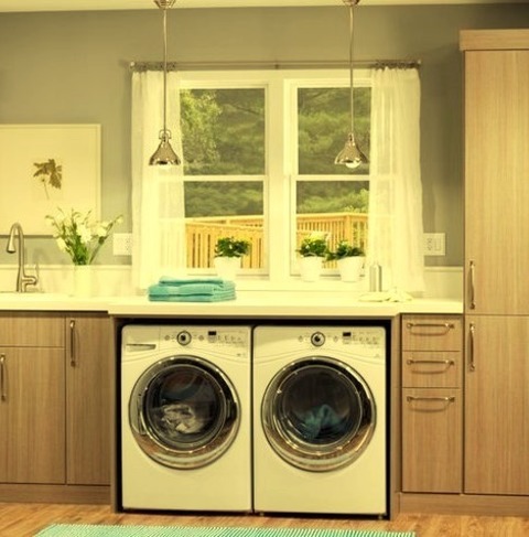 Laundry Laundry Room In ChicagoExample Of A Mid-sized Trendy Galley Dedicated Laundry Room Design With