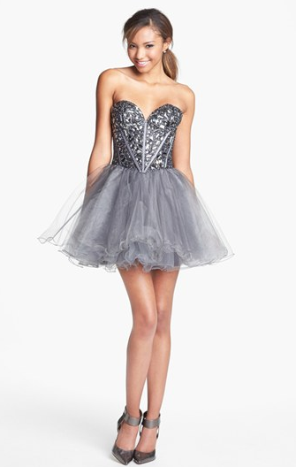 What Would Tinker Bell wear? Sherri Hill Embellished Tulle Fit & Flare Dress