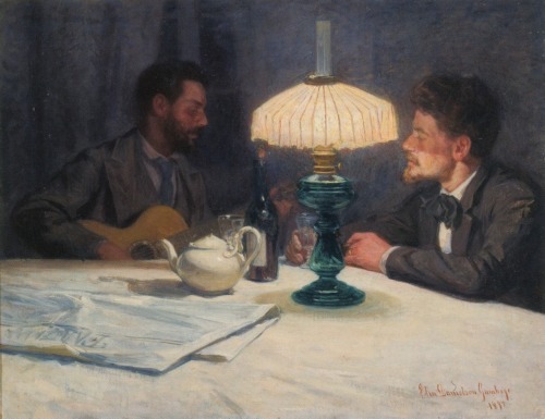 the-paintrist:art-and-things-of-beauty:Elin Danielson-Gambogi (1861-1919) - Winter Night, 1899.Winte