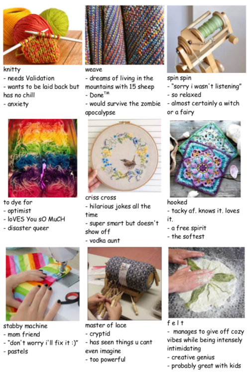 bookshelfdreams: tag urself: fibre crafts edition