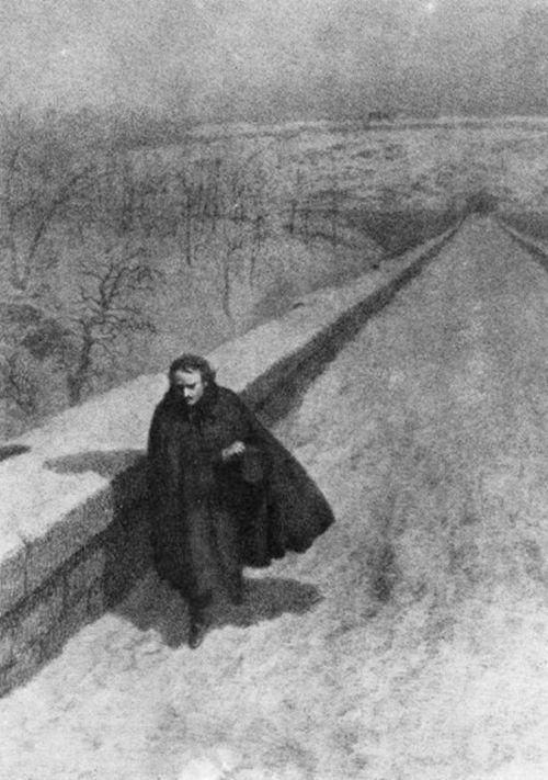 happyzenwonderlandcollection:  Edgar Allen Poe walking in High Bridge, ca. 1930 by B. J. Rosenmeyer 