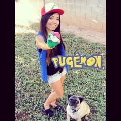 astayoung:  On my journey to be the world’s greatest pug master 😜🐶 #puglife #falloffame #contest #pokemon #nerds #ash #petsofinstagram #funny #asian #love #fall #astayoung #weliketoplaydressup