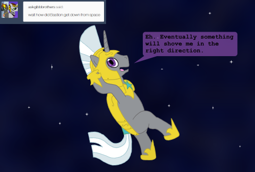 thedenofravenpuff:ask-four-inept-guardponies:I hope he likes lithobraking.Cute cameo of Star Shot in space X3 Much appreciated. x3!