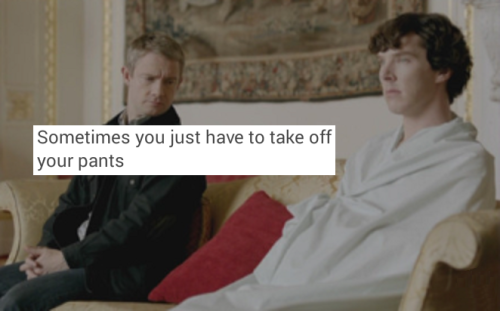 Campy Gay/Grumpy Bi Johnlock + Text Posts