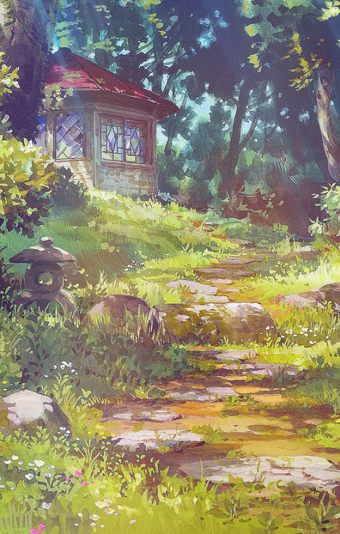 aprettyfire:Ghibli Scenery iPhone backgrounds for anon