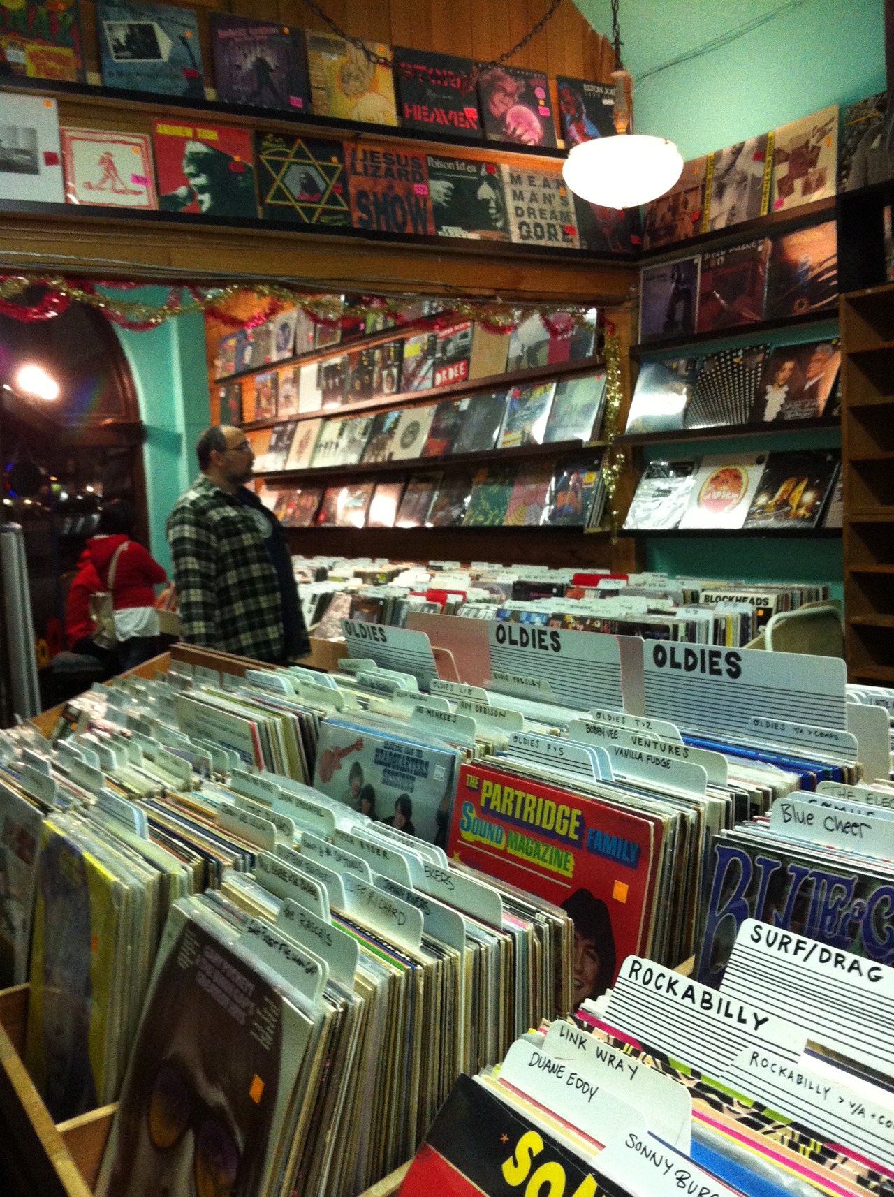 katiohead:  The Vinyl Room at Music Millennium and a view of the CD room from upstairs