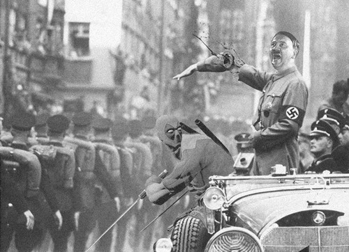 geekygeekweek: PLAYING WITH HISTORY: ICONIC PHOTOS GET A SUPERHERO REMIX For his ongoing “Playing Wi