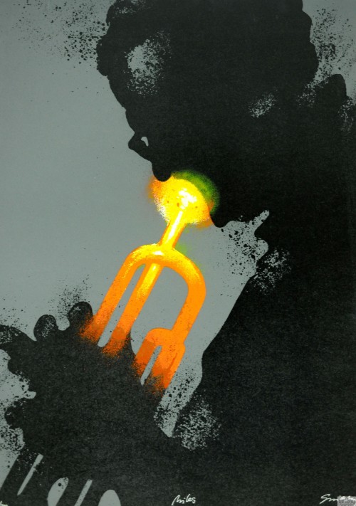 Waldemar Świerzy (1931-2013)  —  Miles Davis (Jazz Greats)   [poster, 1989]