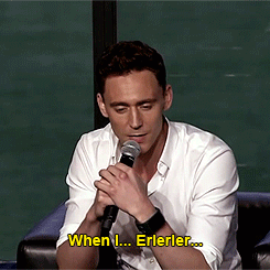 gofuckyourselftomhiddleston:  hiddlestonadmirer:  fuck-marry-kill-tom-hiddleston:  When interviews are getting too hard…  and my heart is flying to him just with all this stuttering … ahhhh  The eloquence is just.. astounding. It literally rolls off