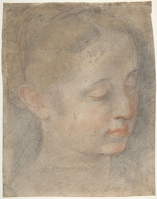 artemisdreaming: Head of a Young Woman Looking to Lower Right Federico Barocci (Italian, Urbino ca.