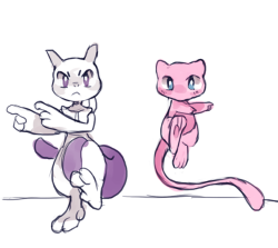 yellowfur:  SUPER MEWTO FUSION MEWTWO AND MEW i needed to draw this  YES YES YES YES YES