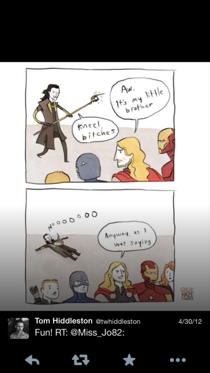 lokiwholocked:  theeditnerd:  Hiddleston Tweets  #notidealSo British. 