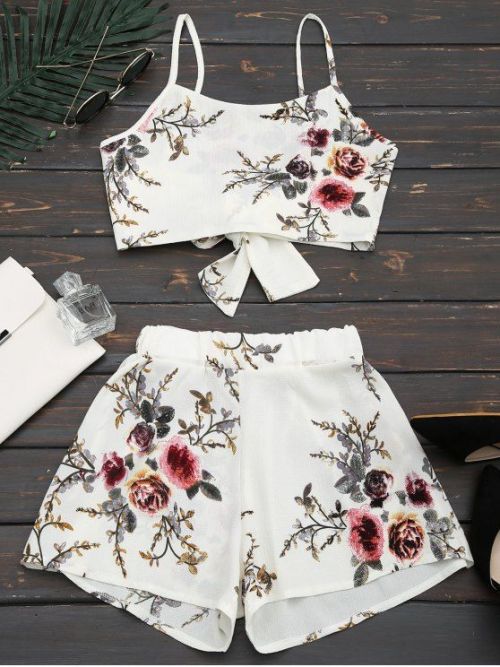 Floral Print Cami Top And Shorts Suit  Shop-&gt;bit.ly/2t3t4MR Coupon code:Zaful3rd