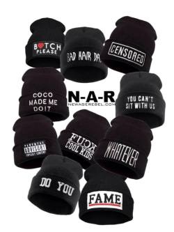 newagerebelonline:  The Beanie Collection  NewAgeRebel.com For the best selection of slogan beanies and trends.  