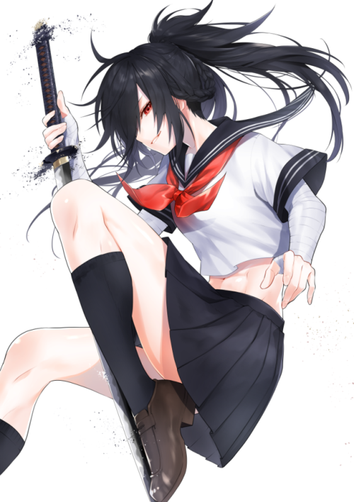 aku-no-homu:  セーラー服の by artist わか (@shark_waka)