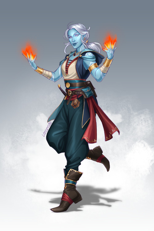 looceyloo:Water. Earth. Fire. Air. Just kidding, it’s just Fire and Air here! Genasi are super cool,