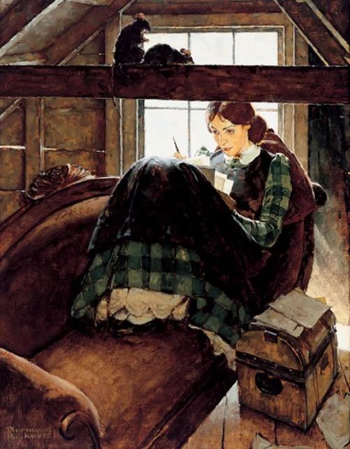 carminagf:Jo Seated on the Old Sofa. 1937. Norman Rockwell 