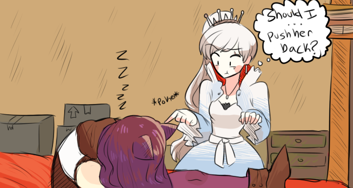 bonpyro:  weiss pokes with her pinky because much etiquette very fancy so princess