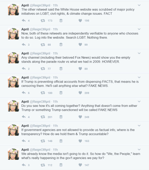 thoughtremixer:ReignOfApril’s observations of the administration censoring National Parks serv