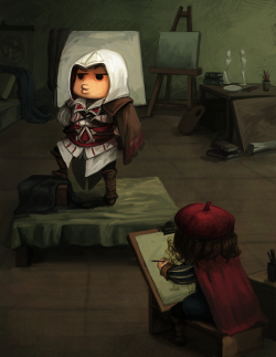 bluedogeyes:  Ezio & Leonardo by CavalierediSpade