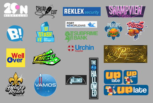 Some logos, brands and stuff I did for Gangstar NOLA (Gameloft 2016) I forgot to post. Had fun doing