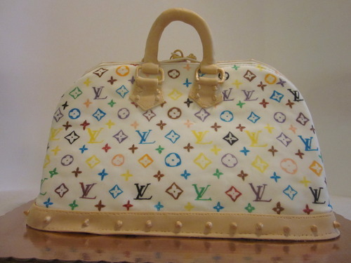 3D Louis Vuitton handbag shaped cake in shades of Tiffany …