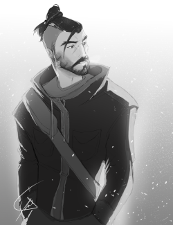 nikanono: Quick Hanzo because I really love his reflections outfit 