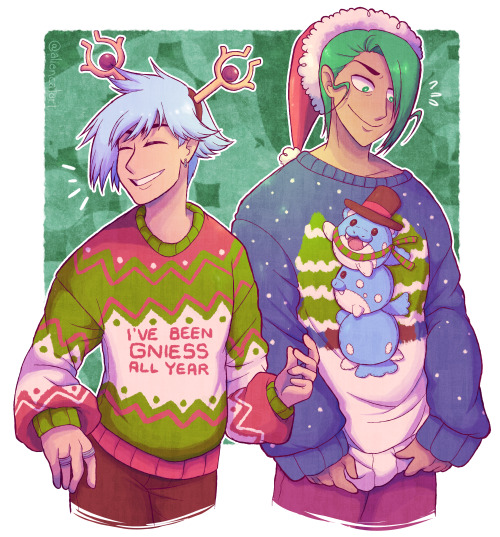 wallace’s choice of festive apparel vs. steven’s choice ☃️