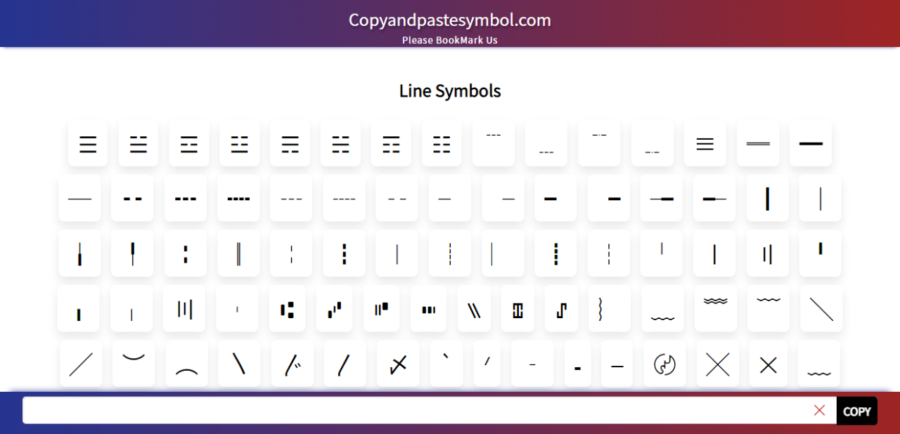 Get Line symbols Copy And Paste