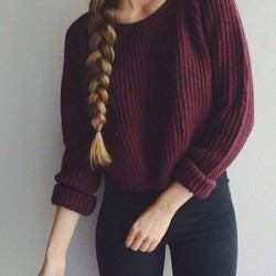 slapping:  Chunky Wine Red Sweater