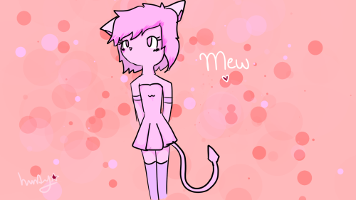 Mew as a Human, working on mewtwo and mewthree at the moment also ^-^