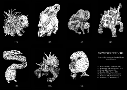 chimeride - Pocket Monsters - seven phytokinetic-type specimens...