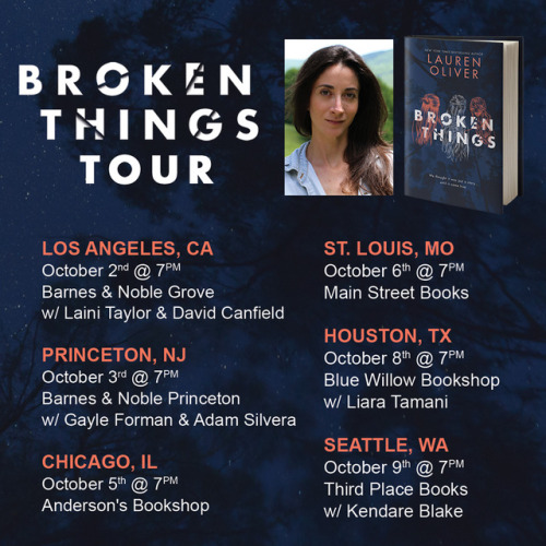 Can’t wait for the BROKEN THINGS TOUR!!!! Hope to see lots of you book lovers while I’m 