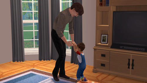 John spent the day with Bradley, teaching him toddler skills.