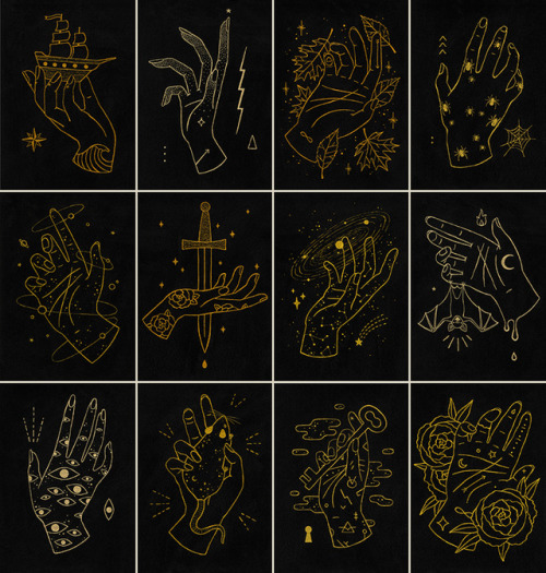 lordofmasks:Golden Hands | Inktober 2017 OriginalsMy Inktober originals are available now in my Etsy