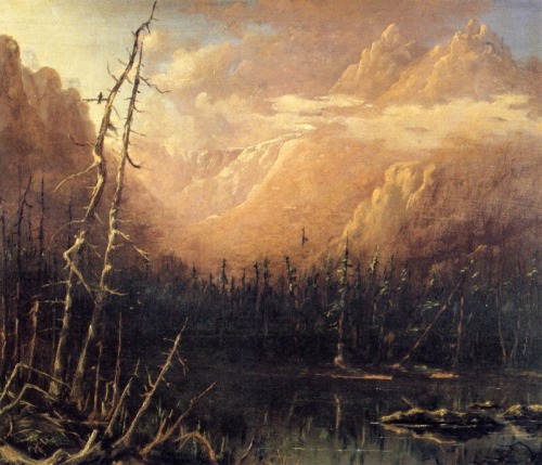 Tuckerman&rsquo;s Ravine.1873.Oil on Canvas.38 x 45 cm.Private collection.Art by John Henry Twatchma