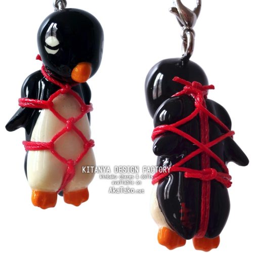 PENGUIN kinbaku charm is hand painted and hand tied by Kitanya Design Factory in Tokyo. Measures 1.4