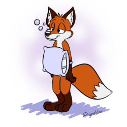 geekfox:A pillow with a tired fox attached to it. x3 &lt;3